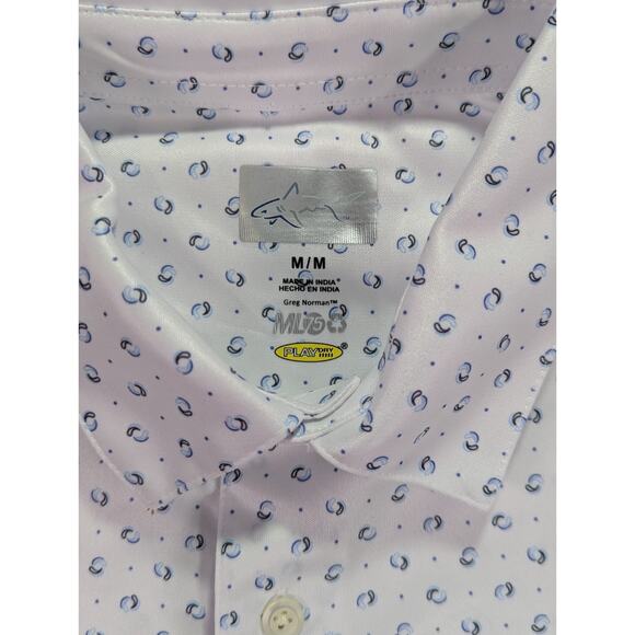 Greg Norman ML75 Play Drive Golf Polo River Drive White Size Medium NWT - Picture 4 of 9